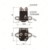 Ride On Lawn Mower Starter Solenoid 3 Terminal 12 Volt Bottom Or Side-Mount Moto