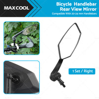 Bicycle Bike Cycle Handlebar Rear View Mirrors Rearview Rectangle Back Mirror