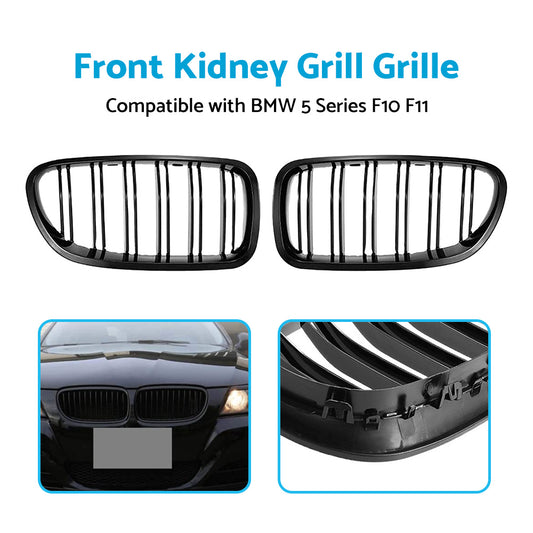 Bumper Bar Grill Grille Bodykit Suitable For BMW 5 Series F10 F11 Gloss Black