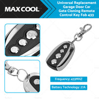 433Mhz Universal Replacement Garage Door Car Gate Cloning Remote Control Key Fob