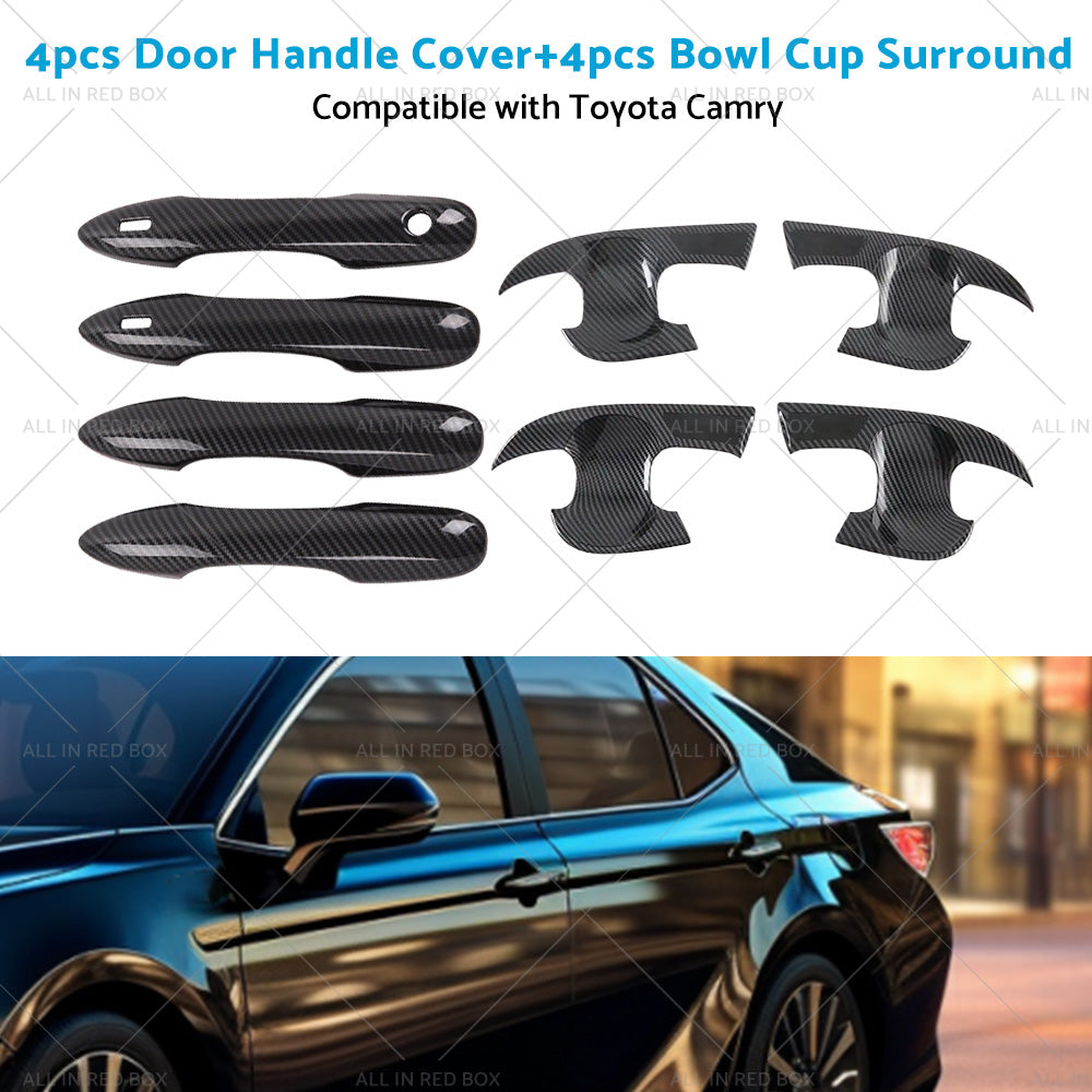 Carbon Fiber Door Handle Cover  and  Bowl Cup Surround Kit Suitable For Toyota Camry