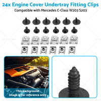 24x Engine Cover Undertray Fitting Clips Suitable for Mercedes C-Class W203 S203