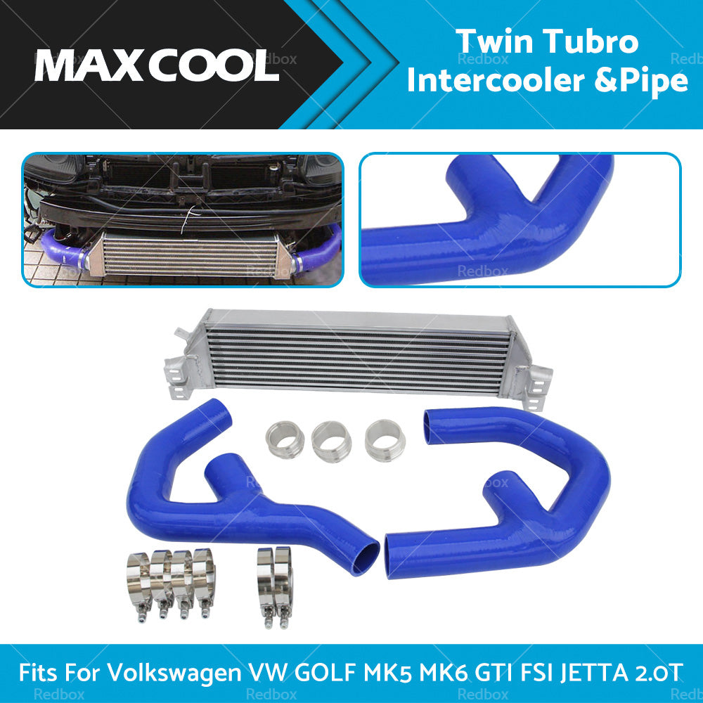 TWIN INTERCOOLER & PIPE FIT Volkswagen VW GOLF MK5 MK6 GTI FSI JETTA 2. 0T A3 S3