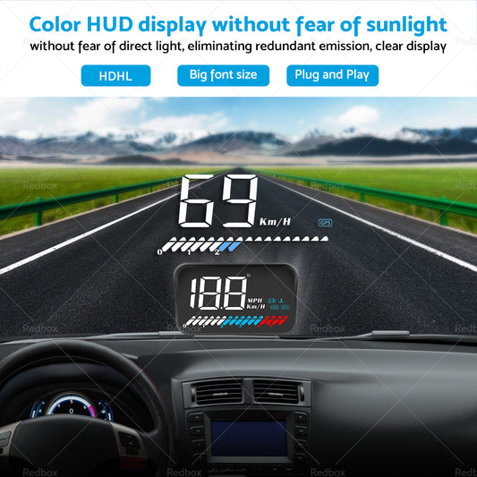 Head Up Display Car Universal OBD GPS Dual System 3.5inch HUD Speed Alarm Voltage