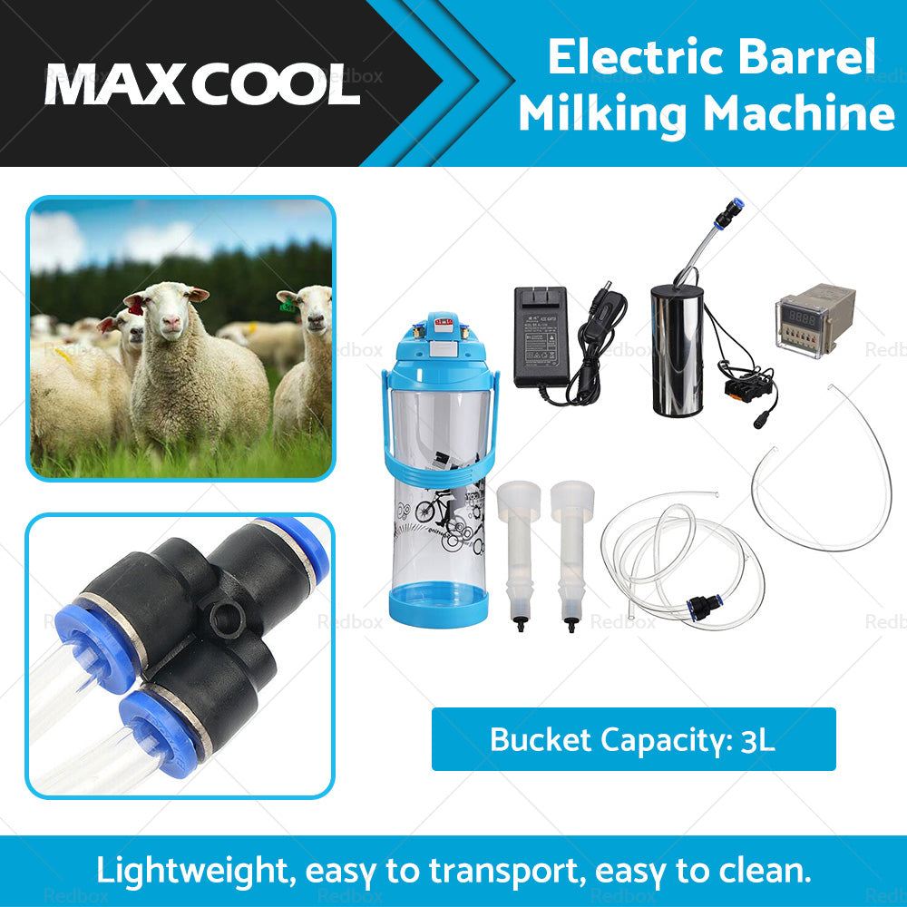 3L Electric Barrel Milking Machine Sheep Cow Milker Vacuum PumpPulse Controller