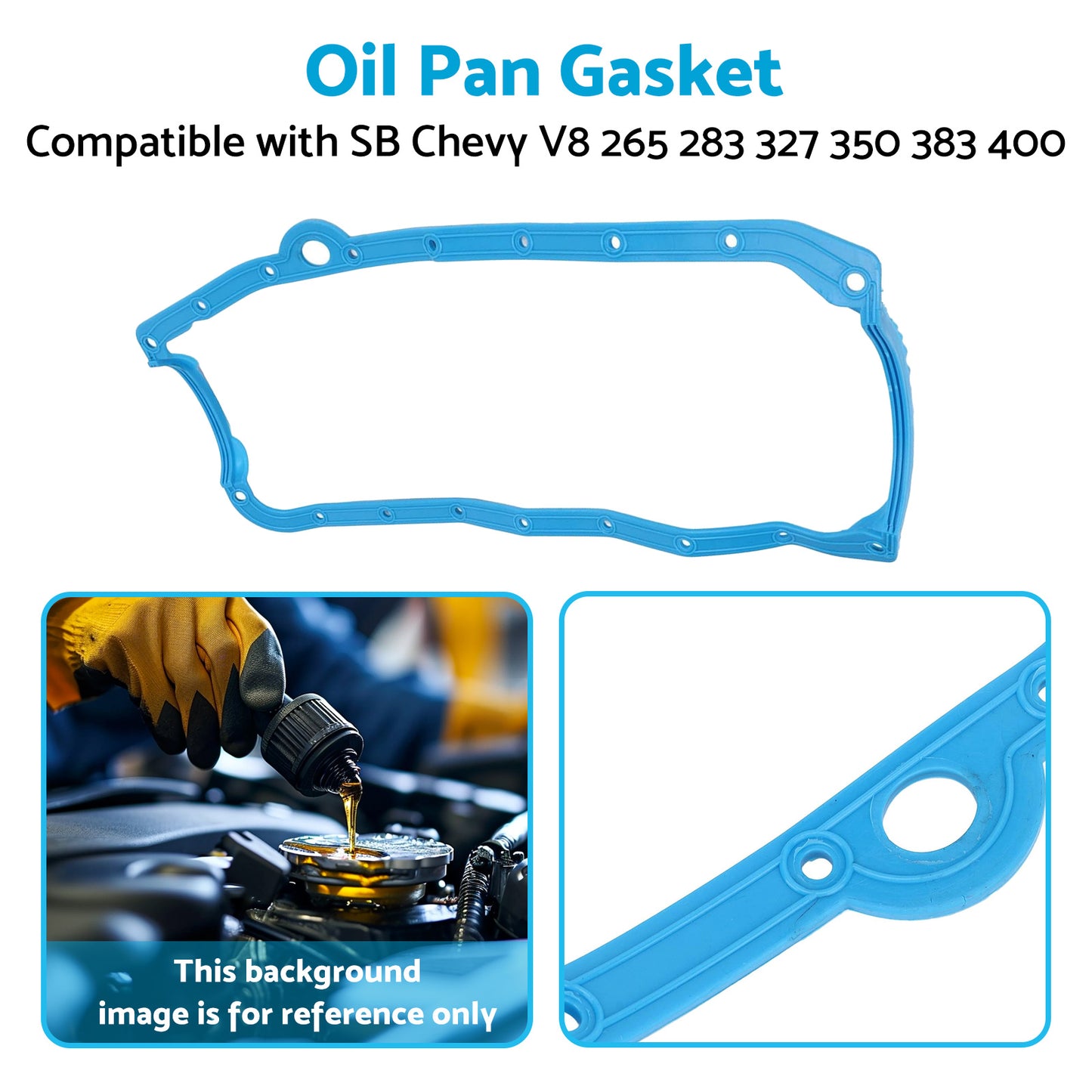 Oil Pan Gasket Blue Pre Early Suitable for SB Chevy V8 327 350 265 283 383 400