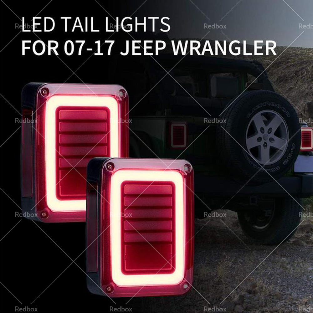 Smoked Black LED Tail Lights Rear Lamp Fits for Jeep Wrangler JK 2007-2017