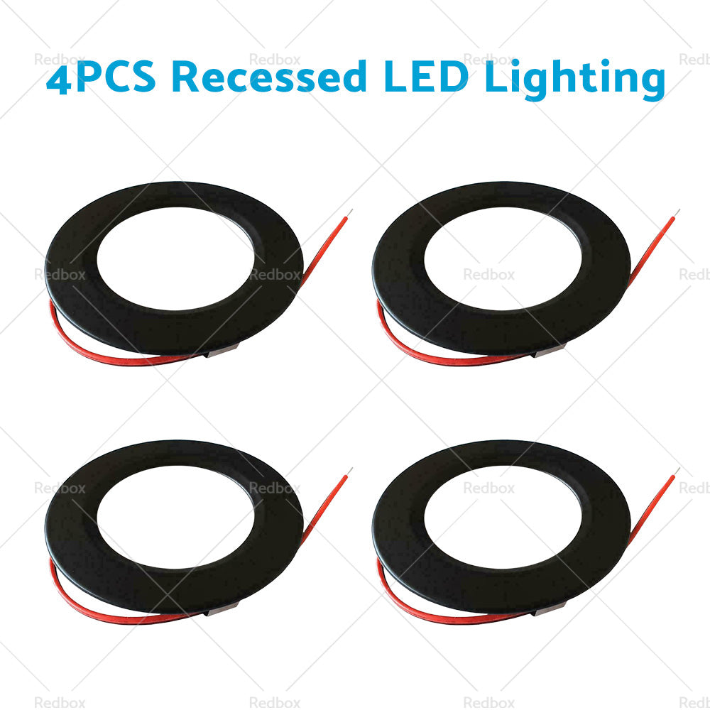 4/6PCS 12V Spot Lights Dimmable Caravan Boat Black Downlight Warm White AU