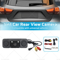 3in1 170¡ã Car Reverse Rear View Camera w  Backup Radar Parking Sensor Universal