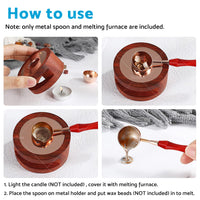 Sealing Wax Furnace Kit Warmer Melting Spoon Tool Stamp Candle Stamp Seal Card