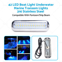 42LED Boat Light Underwater Marine Transom Lights 316 Stainless Steel Pontoon