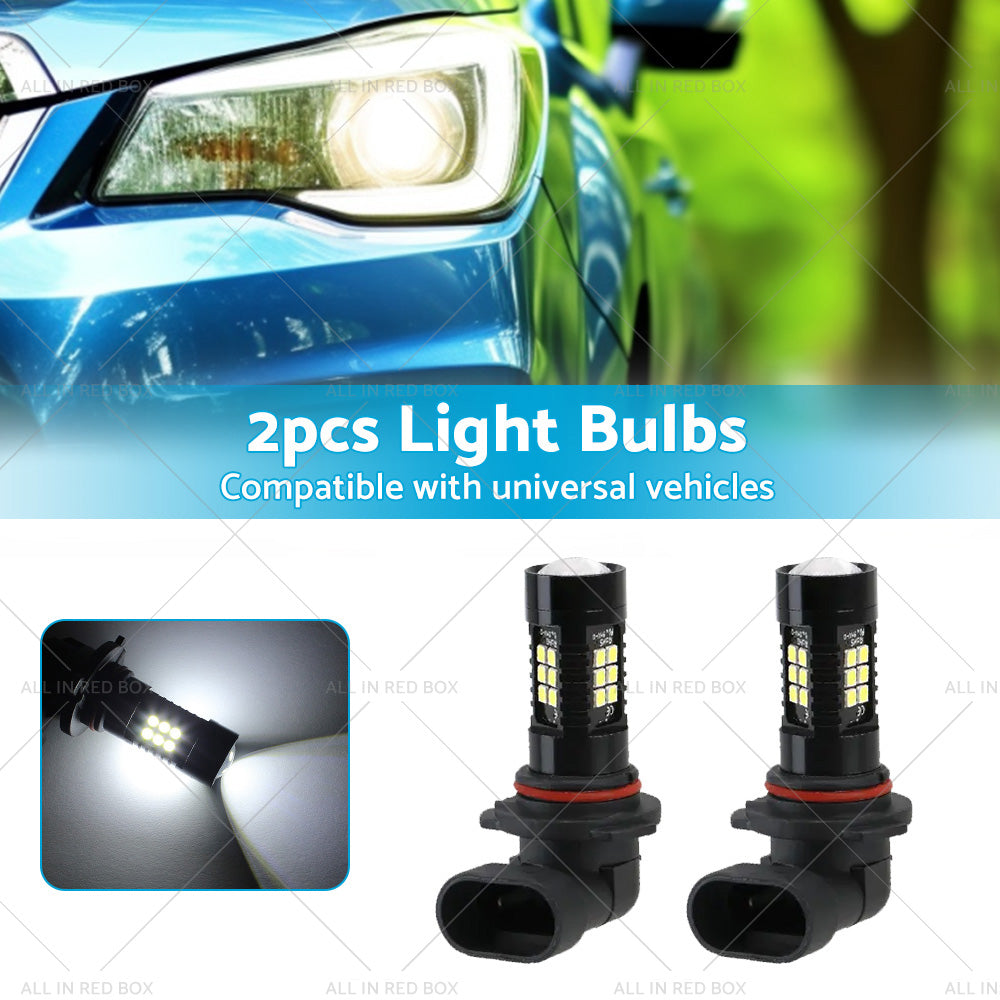 2PCS 9006 HB4 LED Fog Light 6000K White 3030 21 SMD Car Driving DRL Light Bulbs