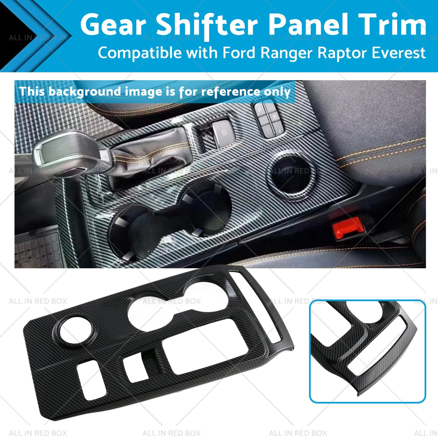 Suitable For Ford Ranger Raptor Carbon Gear Shifter Panel Console Protector Trim