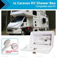 1 Set External RV Caravan Shower Box Exterior Faucet Camper Trailer Boat White