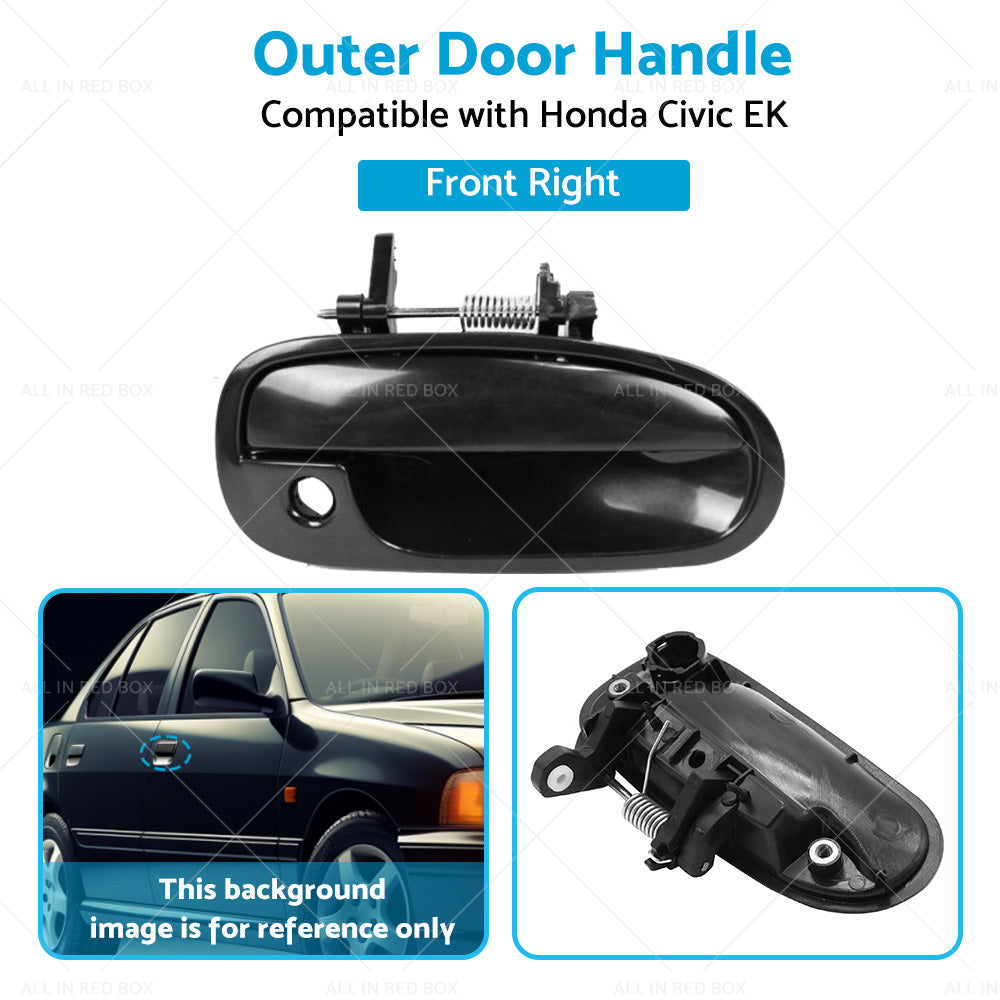 Smooth Black Front Right Outer Door Handle Suitable for Honda Civic EK 1995-2000