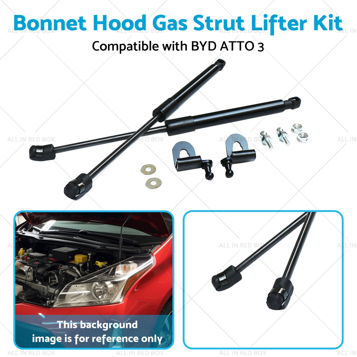 Bonnet Hood Gas Strut Lifter Kit Suitable for BYD ATTO 3 Drilling or welding 21-23