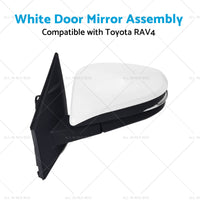 Left Side White Door Mirror Suitable for Toyota RAV4 2013 - 2018 5-wire