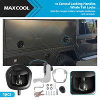 1xCentral Locking Handles Whale Tail Locks Power Operated Black Recessed Folding