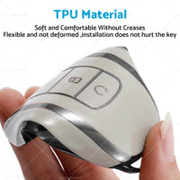 Suitable For Chery Omoda 5 Car Remote Key Fob Case Cover TPU White and Sliver