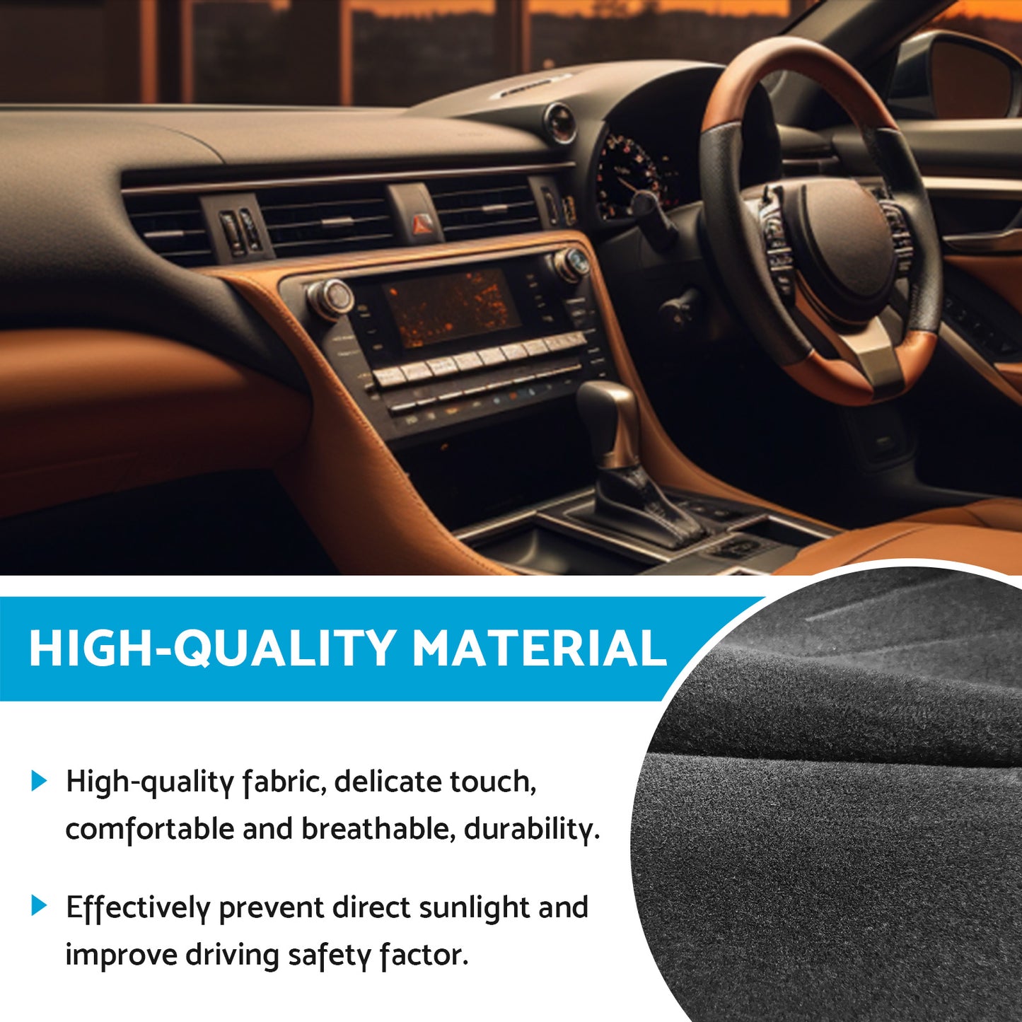 Non-Slip Dash Mat Suitable For Lexus RX RX350 2016-2020 HUD Dashboard Cover