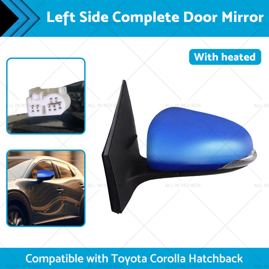 Door Mirror Suitable for Toyota Corolla ZRE182 2012-2018 Hatch Left Blue Heated