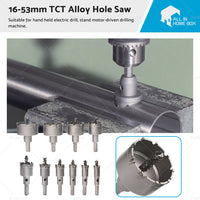 TCT Carbide Tip Hole Saw Carbide Metal Drill Bit Stainless Steel Cutter 16-53mm