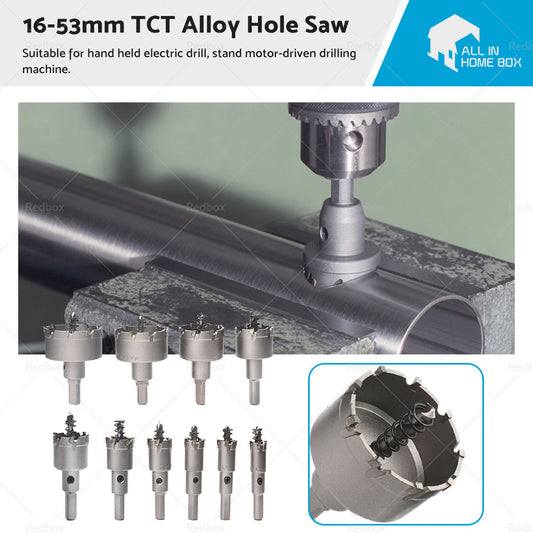 TCT Carbide Tip Hole Saw Carbide Metal Drill Bit Stainless Steel Cutter 16-53mm