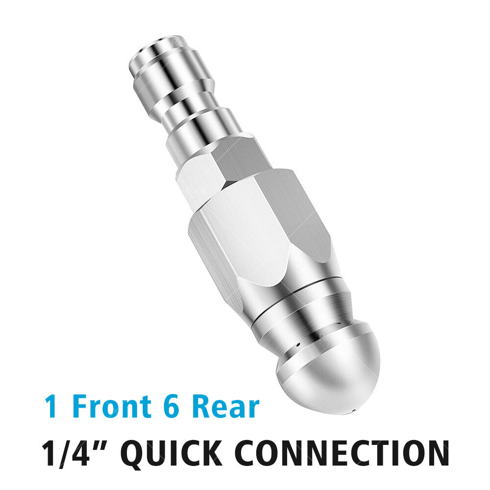 Stainless Steel Sewer Jetter Nozzle For Pressure Washer w or 1 or 4''Connect for Drain