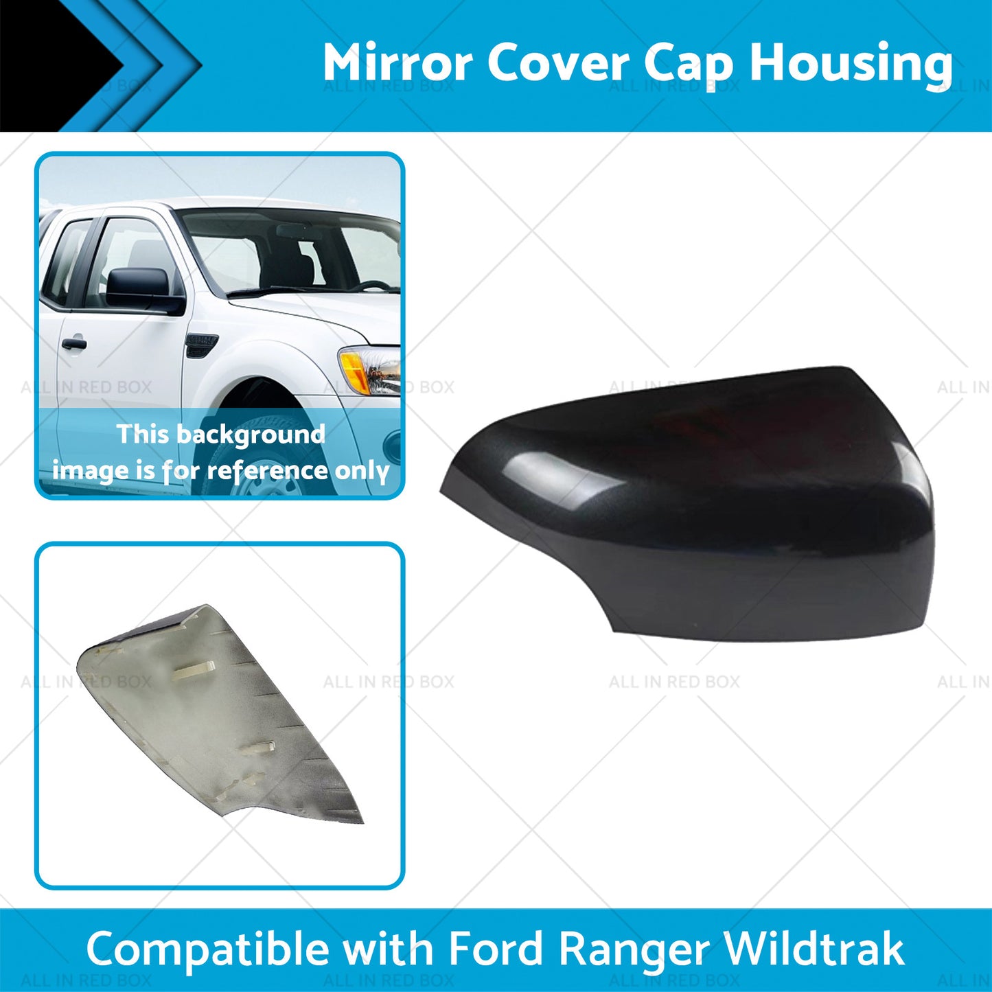 Right Side Grey Mirror Cover Cap Housing Suitable for Ford Wildtrak Ranger 12-21