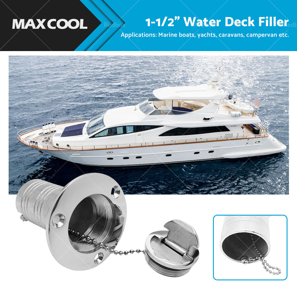Marine Boat Keyless Water Deck Fill  or  Filler 1-1 or 2 inch  Polished 316 Stainless Steel