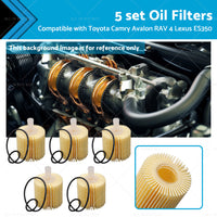 5PCS Oil Filter 04152-YZZA1 Suitable For Toyota Camry Kluger RAV 4 Lexus IS300h