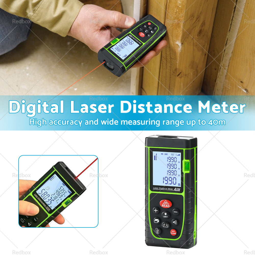 40m Handheld Digital Laser Distance Meter Finder Measure Tape Range Finder Tools