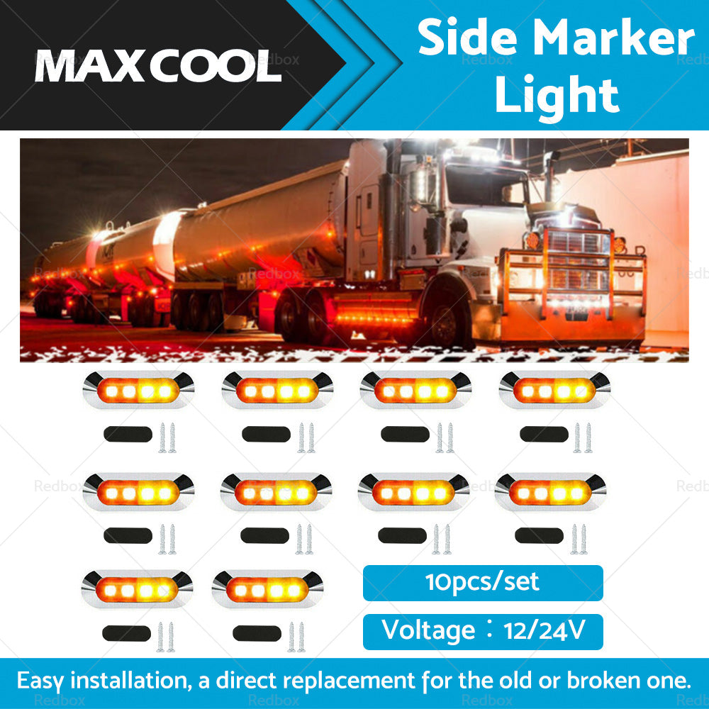 10x Amber Red Clearance Lights Side Marker  Suitable For Truck Trailer Caravan