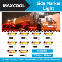 10x Amber Red Clearance Lights Side Marker  Suitable For Truck Trailer Caravan