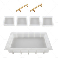 Silicone Epoxy Resin Casting Tray Mold 13. 5 inch  Deep Rectangle Mold4 Coaster Mold