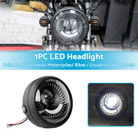 Motorcycle 6. 5inch LED Headlight DRL Hi Lo Running Light Suitable For Cafe Racer