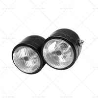 Twin Universal Black Headlight Motorcycle Double Dual Lamp Mount Street Fighter