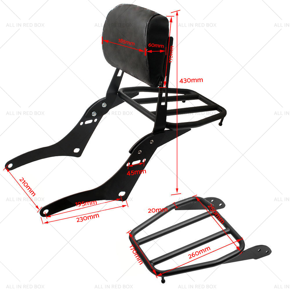 Rear Backrest Sissy BarLuggage Rack Pad Suitable for Honda Rebel CMX500 CMX300