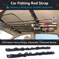 2pcs Car Fishing Rod Holder Mounted Storage Rack Vehicle Belt Strap Carrier