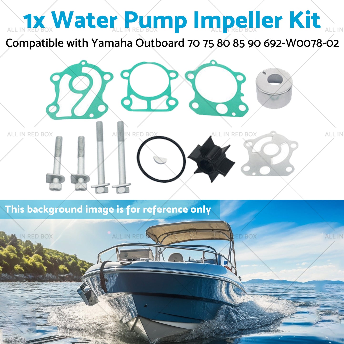 Water Pump Impeller Kit Suitable for Yamaha Outboard 70 75 80 85 90 692-W0078-02