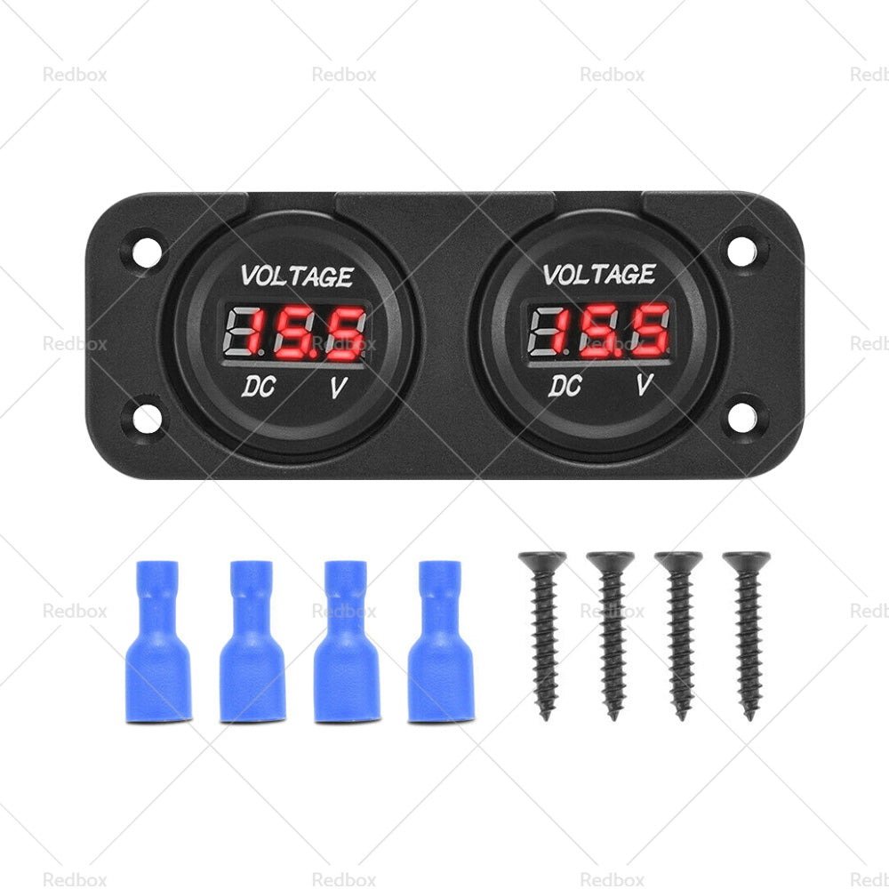 Digital LED Volt Meter Dual Battery Monitor Boat Voltage Marine Gauge DC 12V-24V