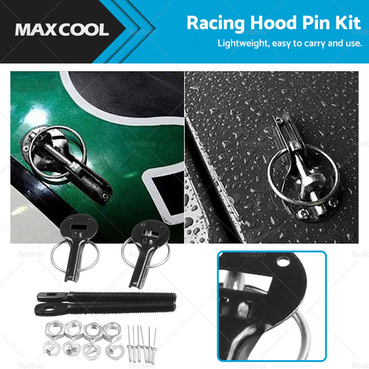 Universal Racing Mount Bonnet Hood Lock Latch Pins Kit Set Suitable For Cars