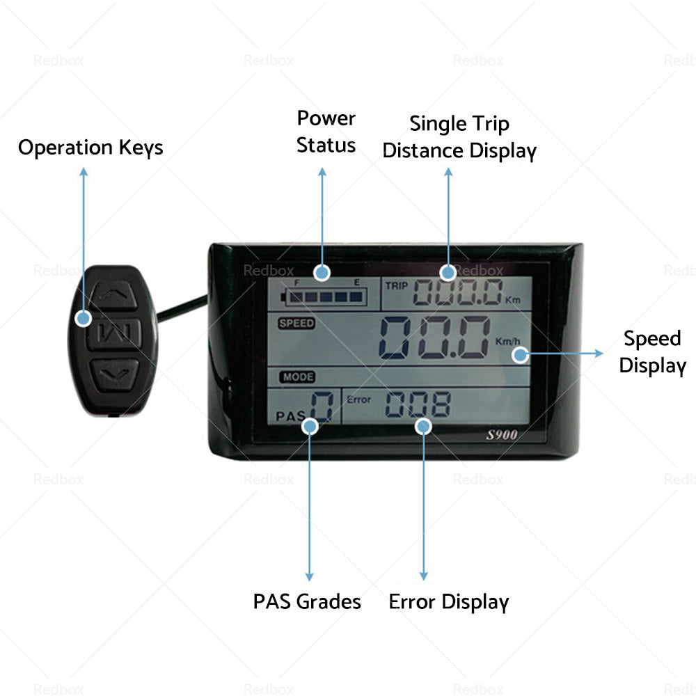 Ebike S900 LCD Displays Control Electric Bicycle Speed Meter Speedometer