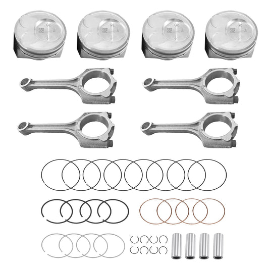 4x Piston & Rings Connecting Rod kit Suitable For Kia Soul Forte Koup 2.0L 14-18