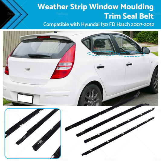 4pcs Weather Strip Window Moulding Trim Seal Belt for Hyundai I30 FD Hatch 07-12