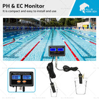 Online PH  and  EC Conductivity Monitor Meter Tester Rechargeable Aquaculture Pond