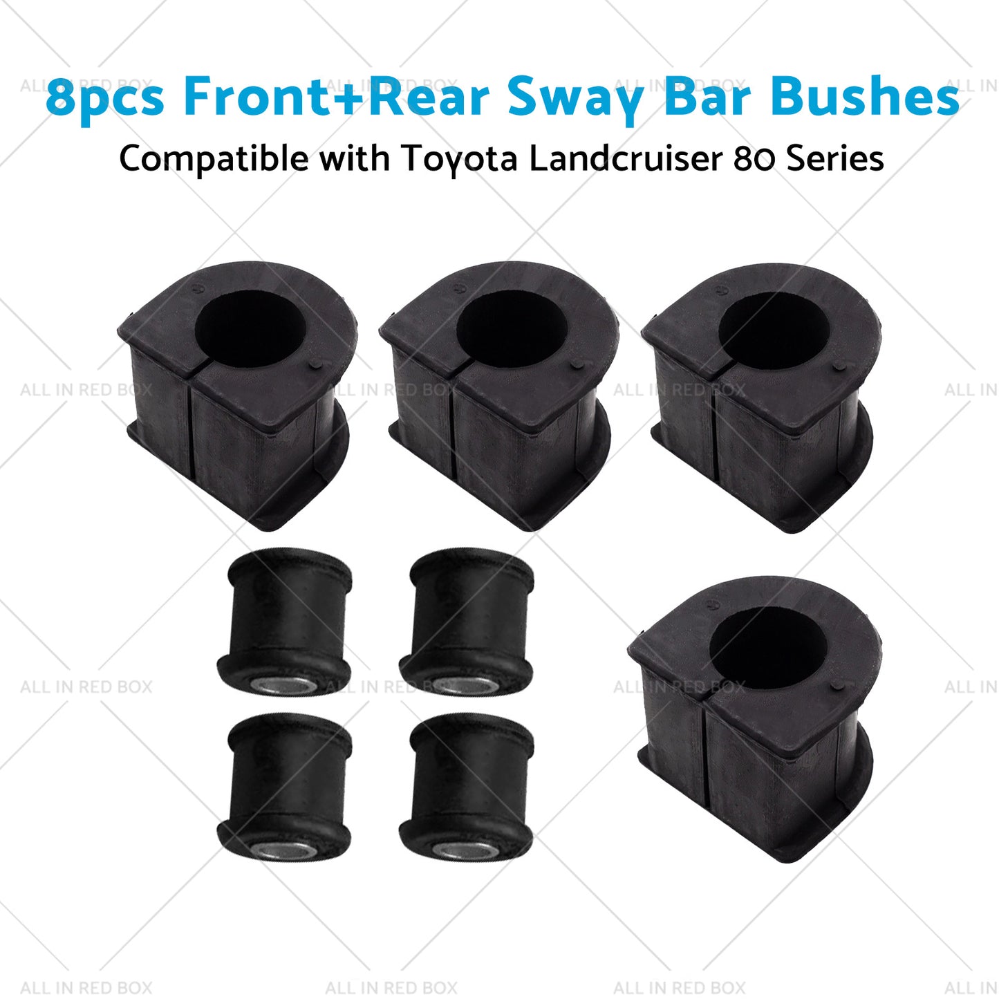 8x FrontRear Sway Bar Bushes Suitable for Toyota Landcruiser 80 Series 93-97