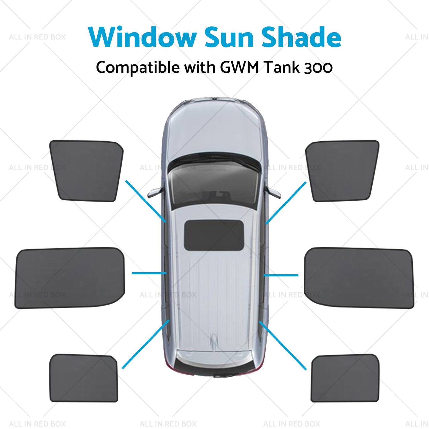 {{ Car Window Mesh Blind Suitable For GWM Tank 300 2023-2024 Magnetic Sun Shade }} - Buy Car Parts Online at {{ Kaka Auto Parts }}.