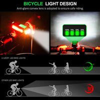 USB Rechargeable LED Bicycle Headlight Bike Front Head Light w or  Horn Speedometer