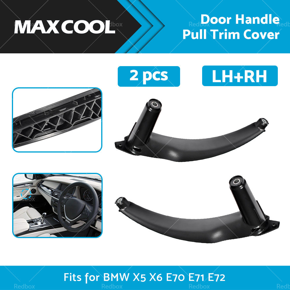 LHRH Front or Rear Door Handle Pull Trim Cover Black For BMW X5 E70 X6 E71 E72